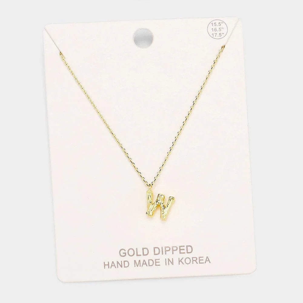 Gold Gold Dipped Monogram Metal Pendant Necklace - Jewelry Store by Erik Rayo