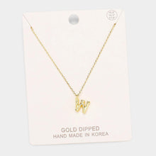 Load image into Gallery viewer, Gold Gold Dipped Monogram Metal Pendant Necklace
