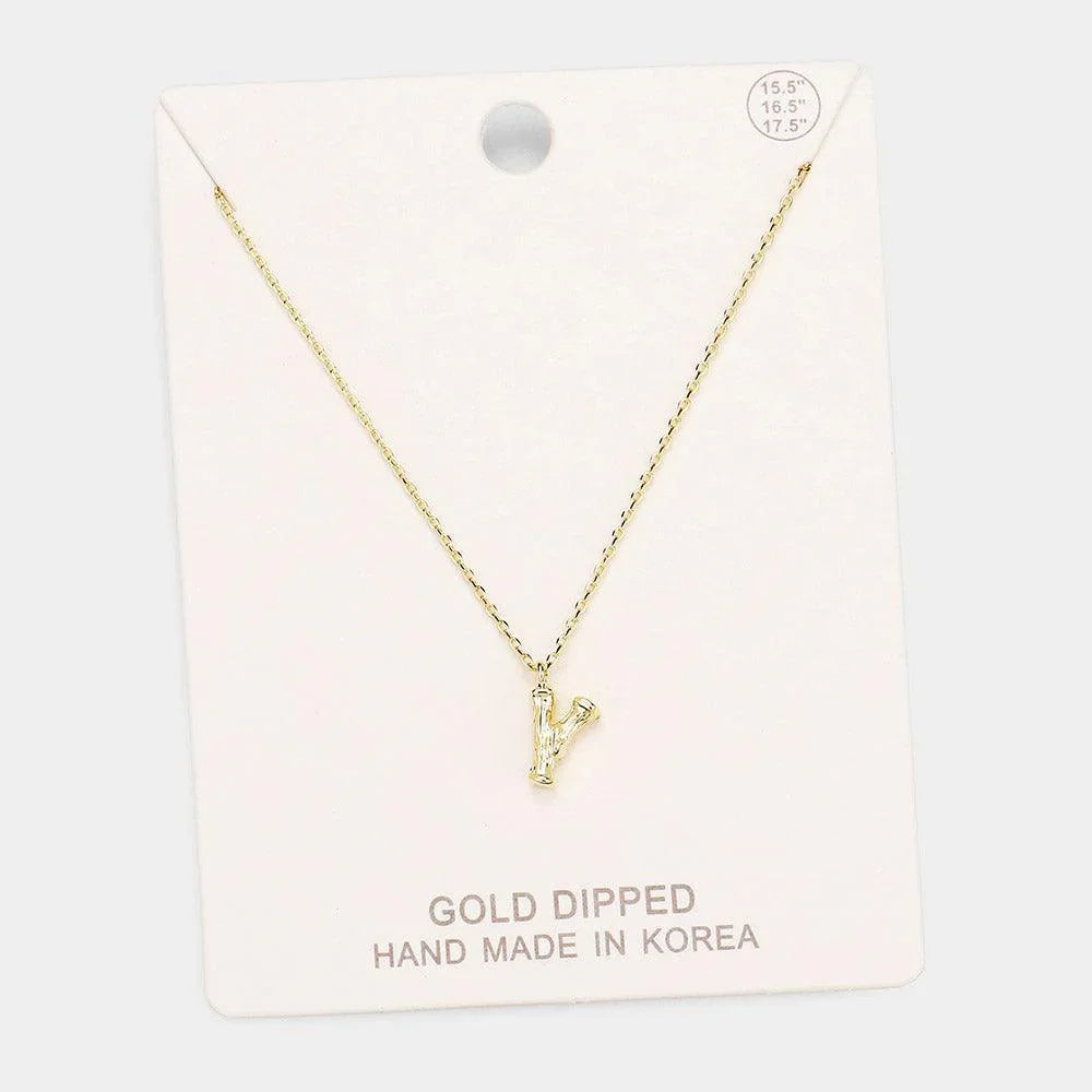 Gold Gold Dipped Monogram Metal Pendant Necklace - Jewelry Store by Erik Rayo