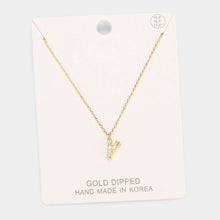 Load image into Gallery viewer, Gold Gold Dipped Monogram Metal Pendant Necklace
