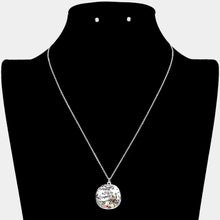 Load image into Gallery viewer, Two Tone Make a Wish Upon a Starfish Message Abalone Metal Pendant Necklace
