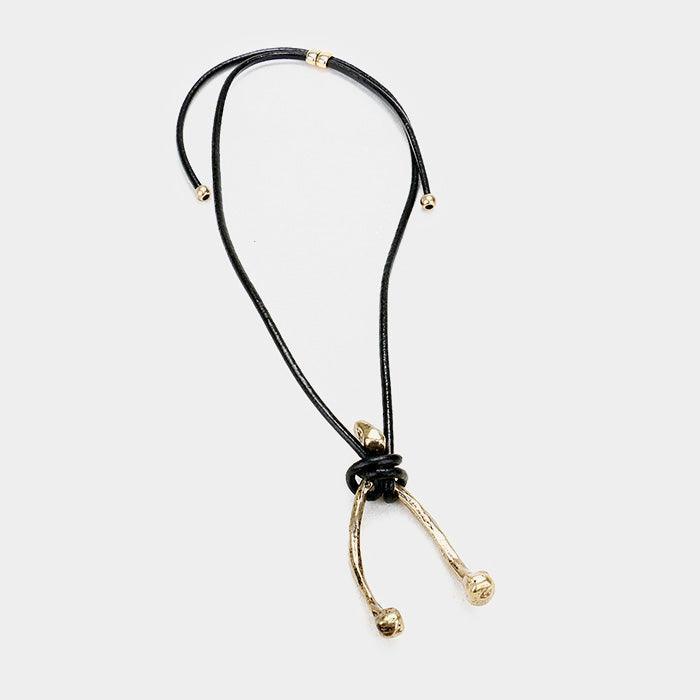 Gold Wishbone Metal Pendant Necklace - Jewelry Store by Erik Rayo