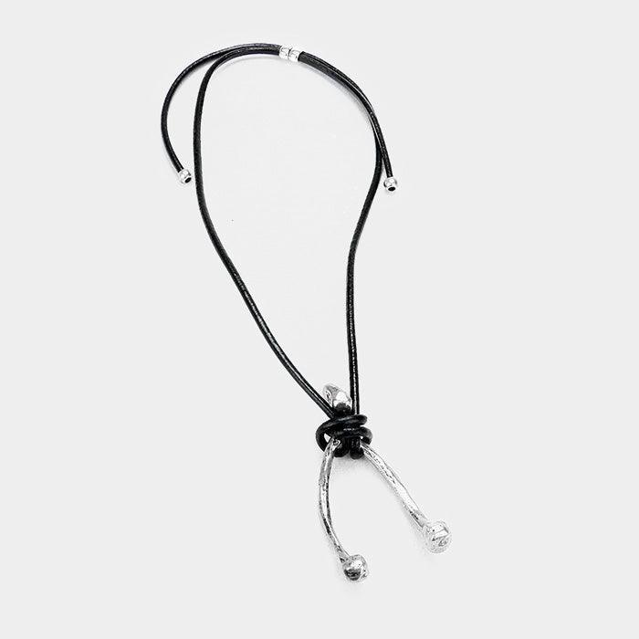Silver Wishbone Metal Pendant Necklace - Jewelry Store by Erik Rayo