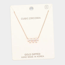 Load image into Gallery viewer, Rose Gold Gold Dipped Cubic Zirconia Stone Pendant Necklace
