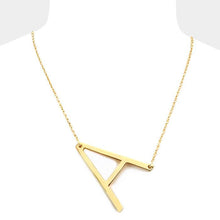 Load image into Gallery viewer, Gold Monogram Metal Pendant Necklace
