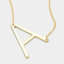 Load image into Gallery viewer, Gold Monogram Metal Pendant Necklace
