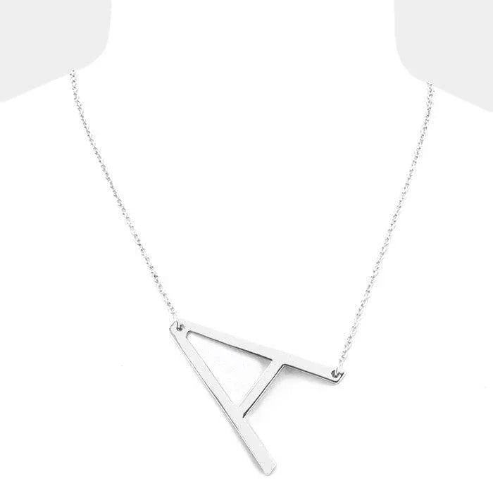 Silver Monogram Metal Pendant Necklace - Jewelry Store by Erik Rayo