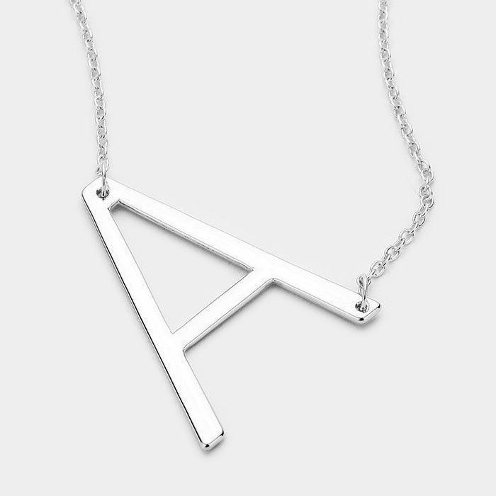Silver Monogram Metal Pendant Necklace - Jewelry Store by Erik Rayo