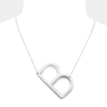 Load image into Gallery viewer, Silver Monogram Metal Pendant Necklace
