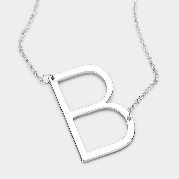 Silver Monogram Metal Pendant Necklace - Jewelry Store by Erik Rayo