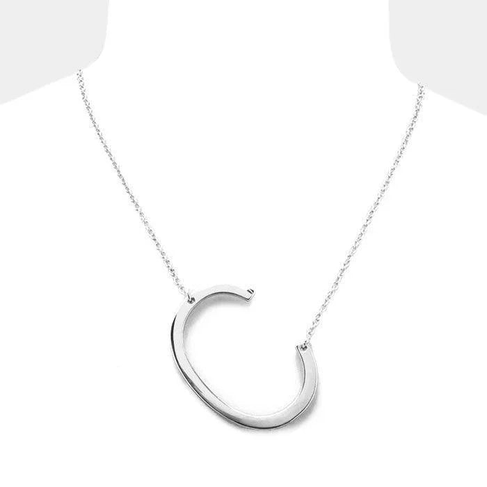 Silver Monogram Metal Pendant Necklace - Jewelry Store by Erik Rayo