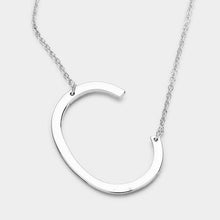 Load image into Gallery viewer, Silver Monogram Metal Pendant Necklace
