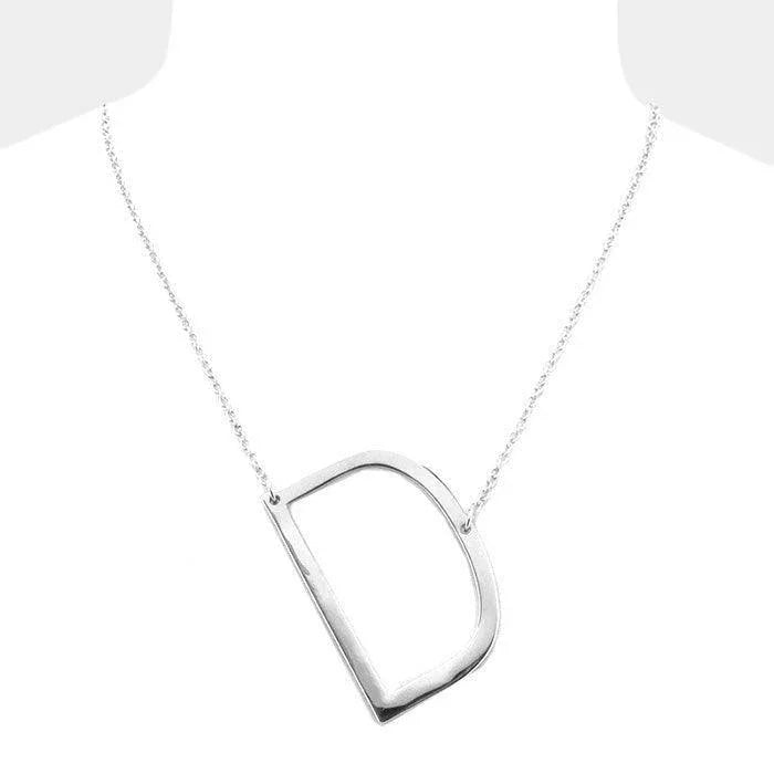 Silver Monogram Metal Pendant Necklace - Jewelry Store by Erik Rayo