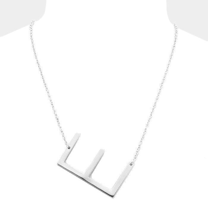 Silver Monogram Metal Pendant Necklace - Jewelry Store by Erik Rayo