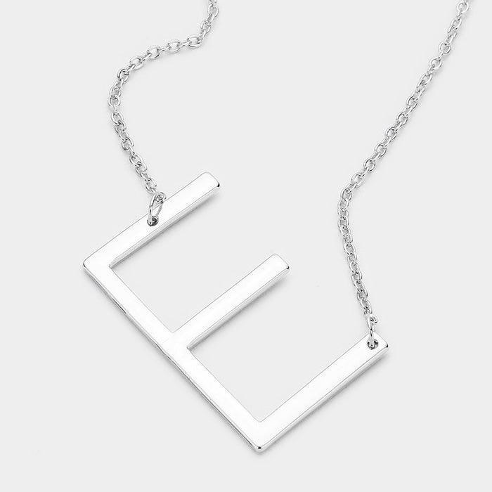 Silver Monogram Metal Pendant Necklace - Jewelry Store by Erik Rayo