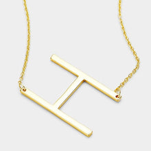 Load image into Gallery viewer, Gold Monogram Metal Pendant Necklace
