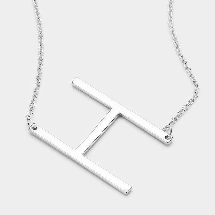 Silver Monogram Metal Pendant Necklace - Jewelry Store by Erik Rayo