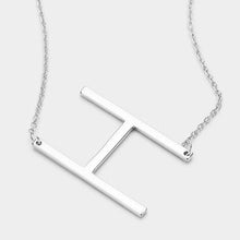 Load image into Gallery viewer, Silver Monogram Metal Pendant Necklace
