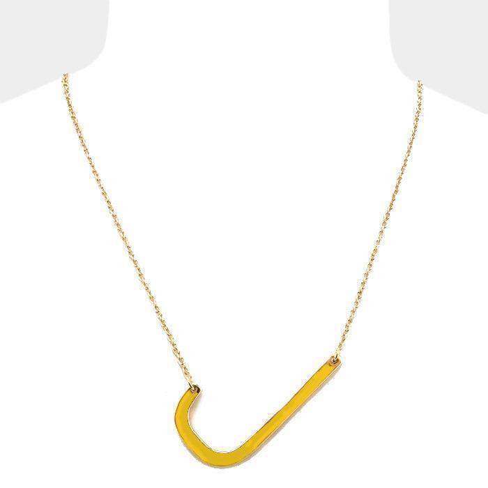 Gold Monogram Metal Pendant Necklace - Jewelry Store by Erik Rayo