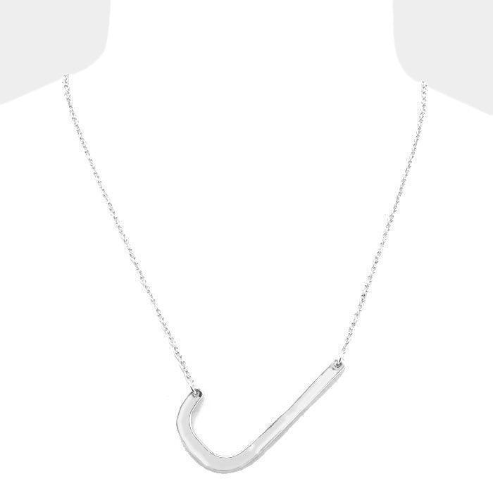 Silver Monogram Metal Pendant Necklace - Jewelry Store by Erik Rayo