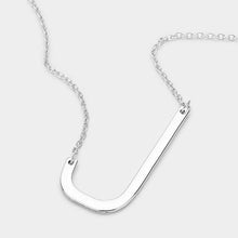 Load image into Gallery viewer, Silver Monogram Metal Pendant Necklace
