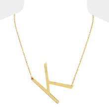 Load image into Gallery viewer, Gold Monogram Metal Pendant Necklace
