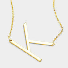 Load image into Gallery viewer, Gold Monogram Metal Pendant Necklace
