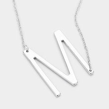 Load image into Gallery viewer, Silver Monogram Metal Pendant Necklace
