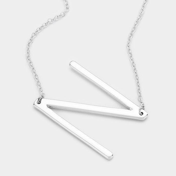 Silver Monogram Metal Pendant Necklace - Jewelry Store by Erik Rayo