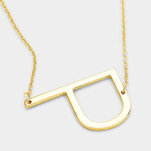 Load image into Gallery viewer, Gold Monogram Metal Pendant Necklace
