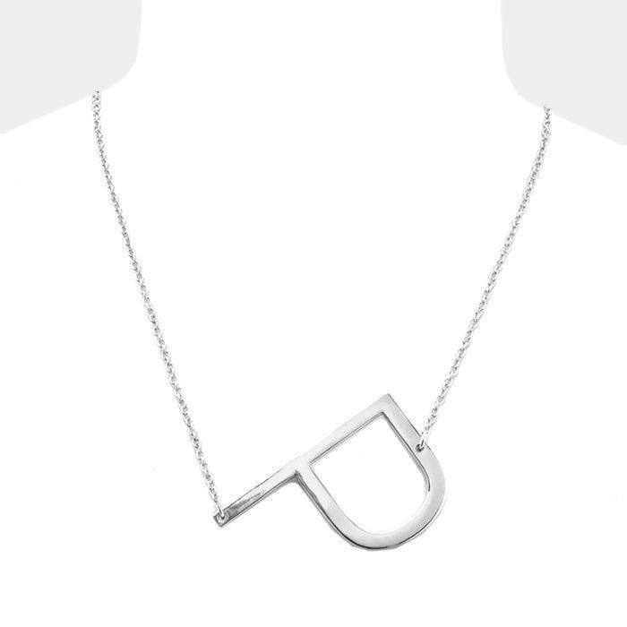 Silver Monogram Metal Pendant Necklace - Jewelry Store by Erik Rayo