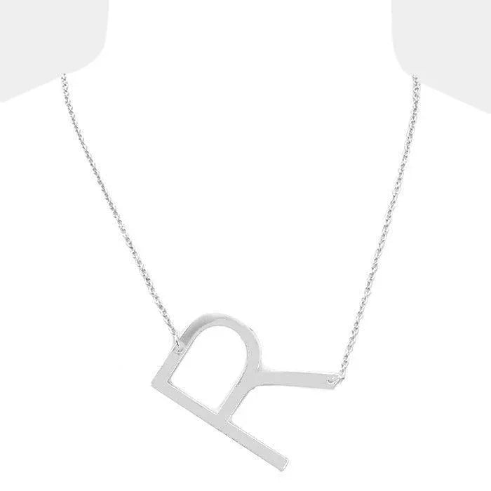 Silver Monogram Metal Pendant Necklace - Jewelry Store by Erik Rayo
