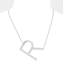 Load image into Gallery viewer, Silver Monogram Metal Pendant Necklace
