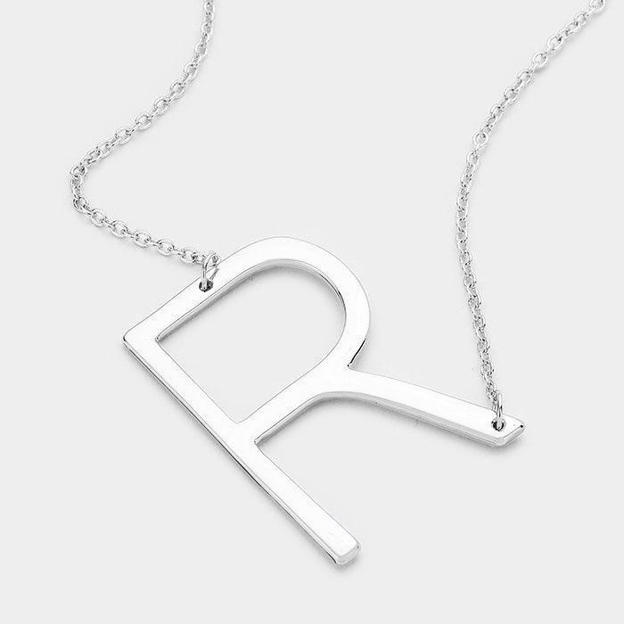 Silver Monogram Metal Pendant Necklace - Jewelry Store by Erik Rayo