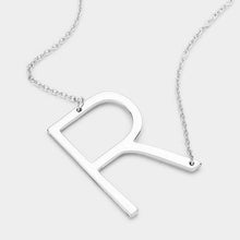 Load image into Gallery viewer, Silver Monogram Metal Pendant Necklace
