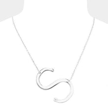 Load image into Gallery viewer, Silver Monogram Metal Pendant Necklace
