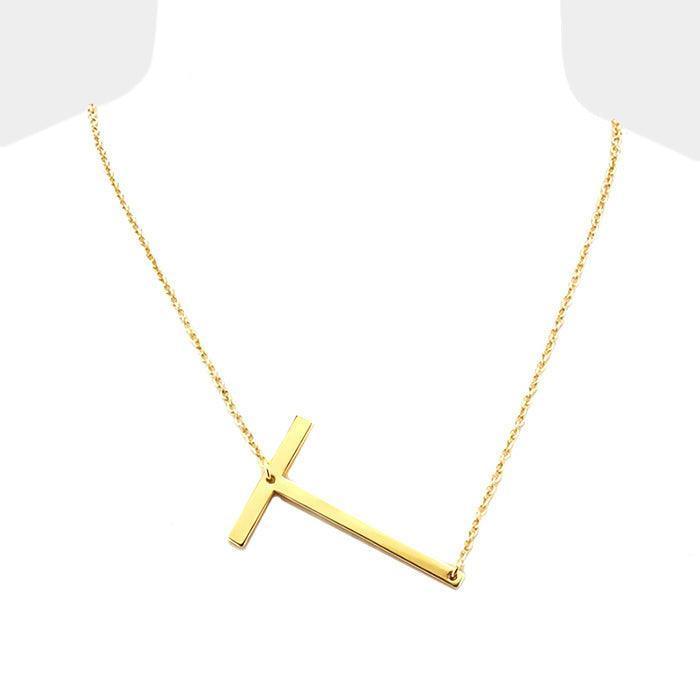 Gold Monogram Metal Pendant Necklace - Jewelry Store by Erik Rayo