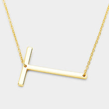 Load image into Gallery viewer, Gold Monogram Metal Pendant Necklace
