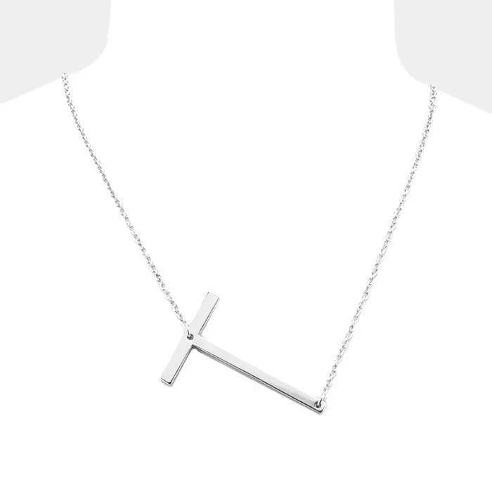 Silver Monogram Metal Pendant Necklace - Jewelry Store by Erik Rayo
