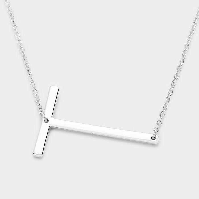 Silver Monogram Metal Pendant Necklace - Jewelry Store by Erik Rayo