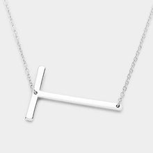 Load image into Gallery viewer, Silver Monogram Metal Pendant Necklace
