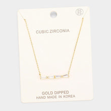 Load image into Gallery viewer, Gold Gold Dipped Cubic Zirconia Row Pendant Necklace
