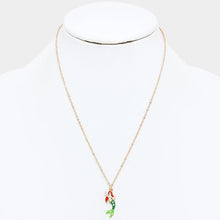 Load image into Gallery viewer, Gold Crystal enamel mermaid pendant necklace
