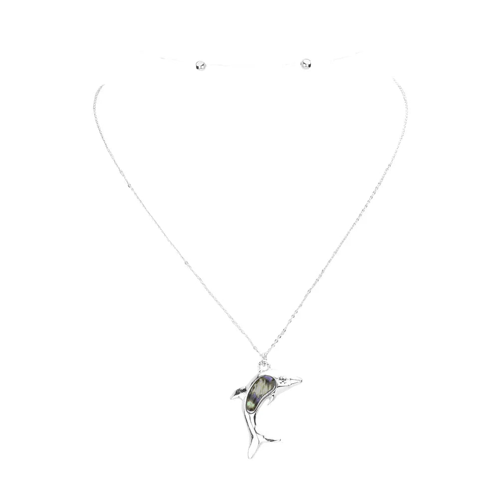 Abalone Dolphin Pendant Necklace - Jewelry Store by Erik Rayo