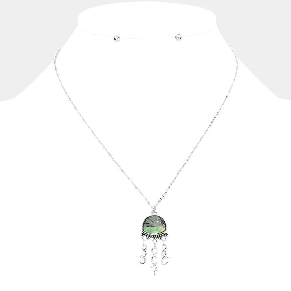 Abalone Jellyfish Pendant Necklace - Jewelry Store by Erik Rayo