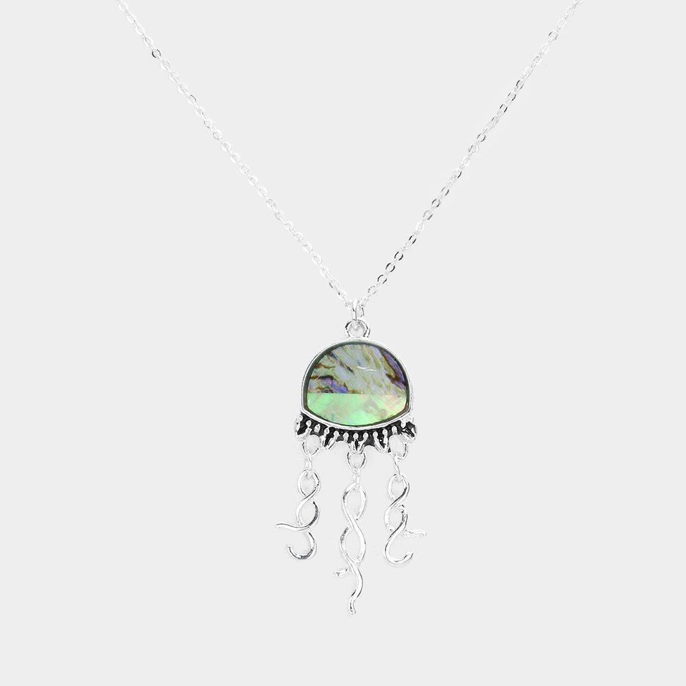 Abalone Jellyfish Pendant Necklace - Jewelry Store by Erik Rayo