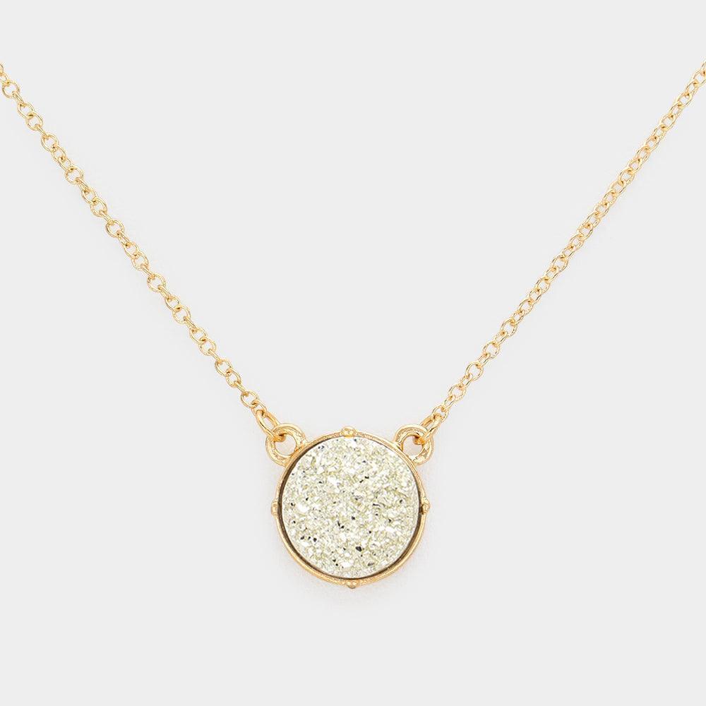 Gold Druzy Stone Pendant Necklace - Jewelry Store by Erik Rayo