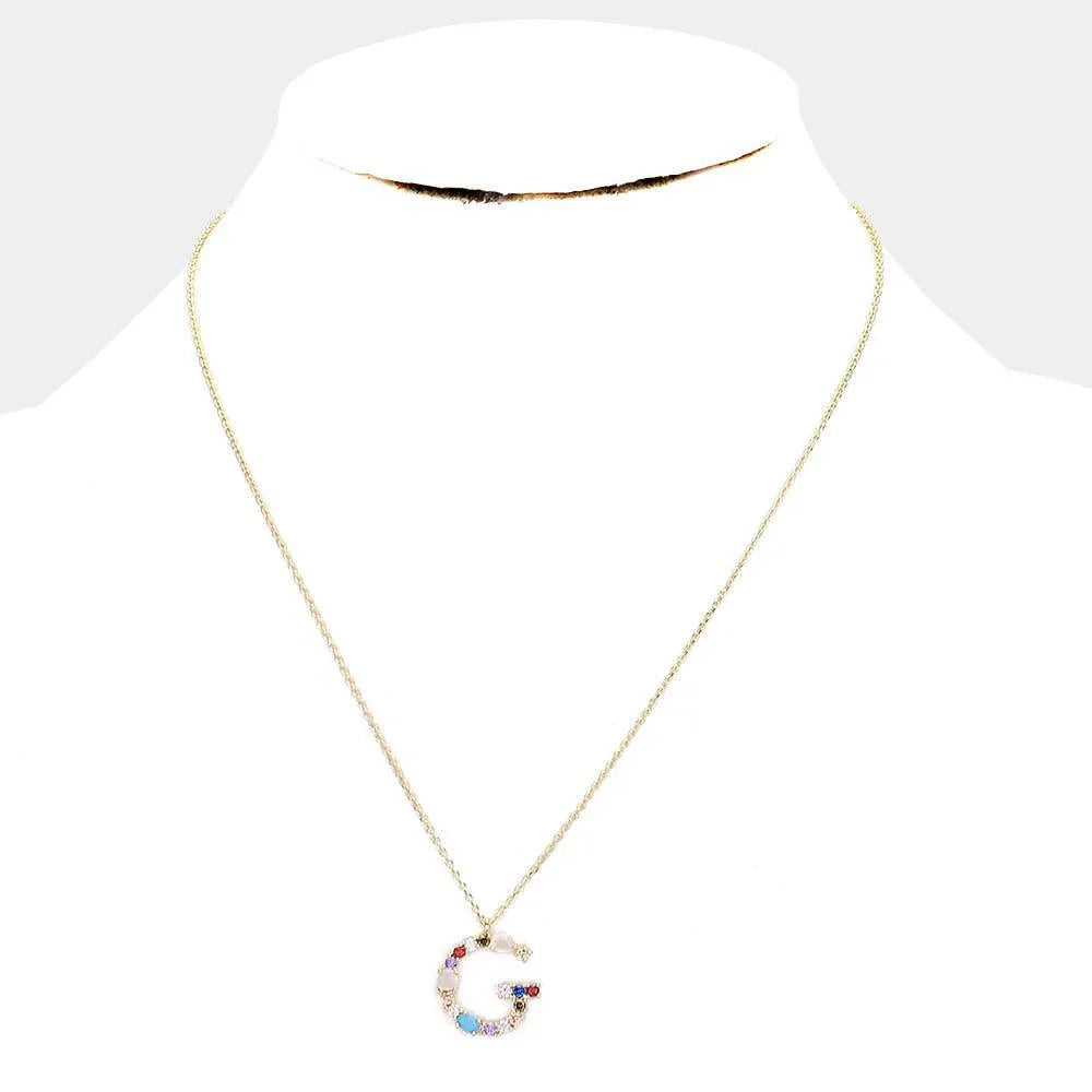 Gold Gold Dipped CZ Letter G Pendant Necklace - Jewelry Store by Erik Rayo