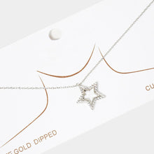 Load image into Gallery viewer, Gold White Gold Dipped Rhinestone Embellished Star Pendant Necklace
