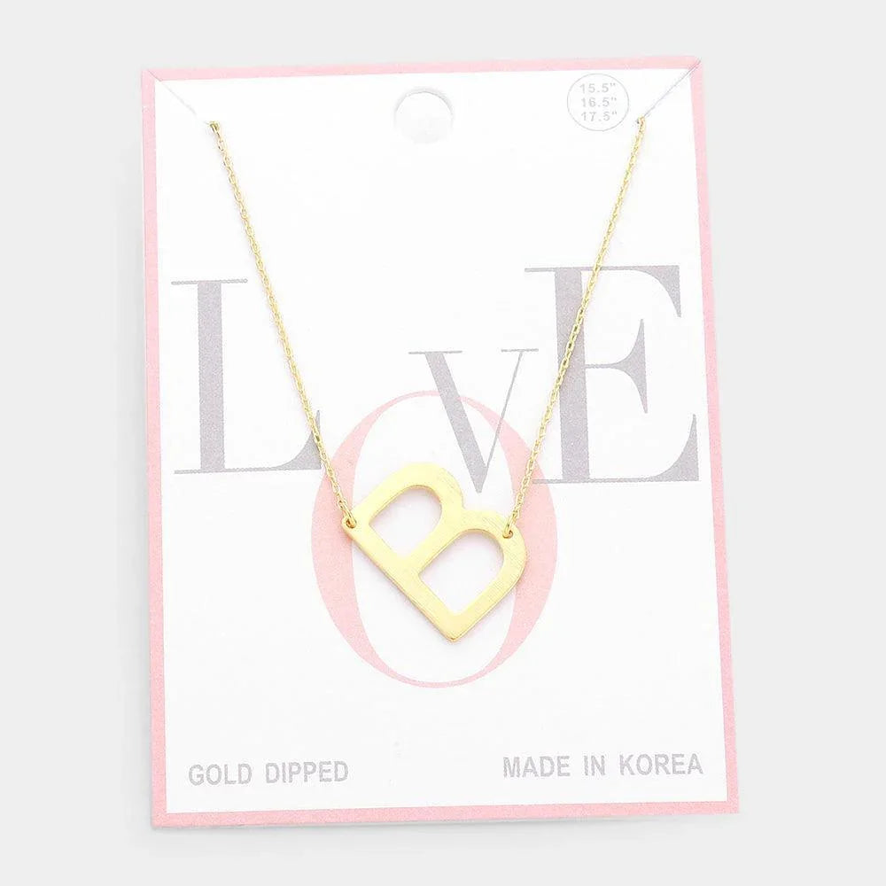 Gold Gold Dipped Monogram Pendant Necklace - Jewelry Store by Erik Rayo